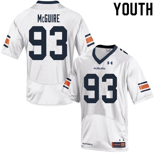 Youth Auburn Tigers #93 Evan McGuire White 2020 College Stitched Football Jersey